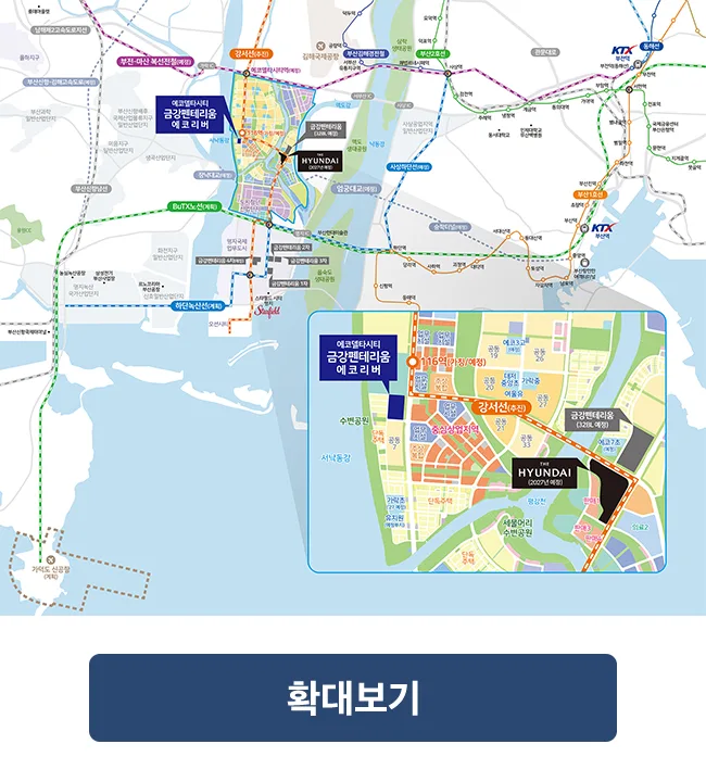 에코델타시티 금강펜테리움 에코리버 입지도 — 에코델타시티 내 위치