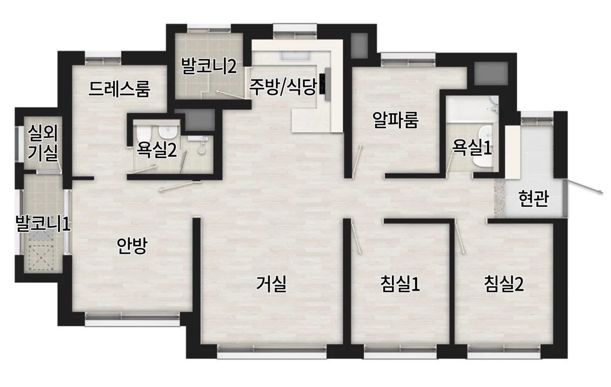 광명 시티프라디움 에듀하임 전용 59㎡A 평면도