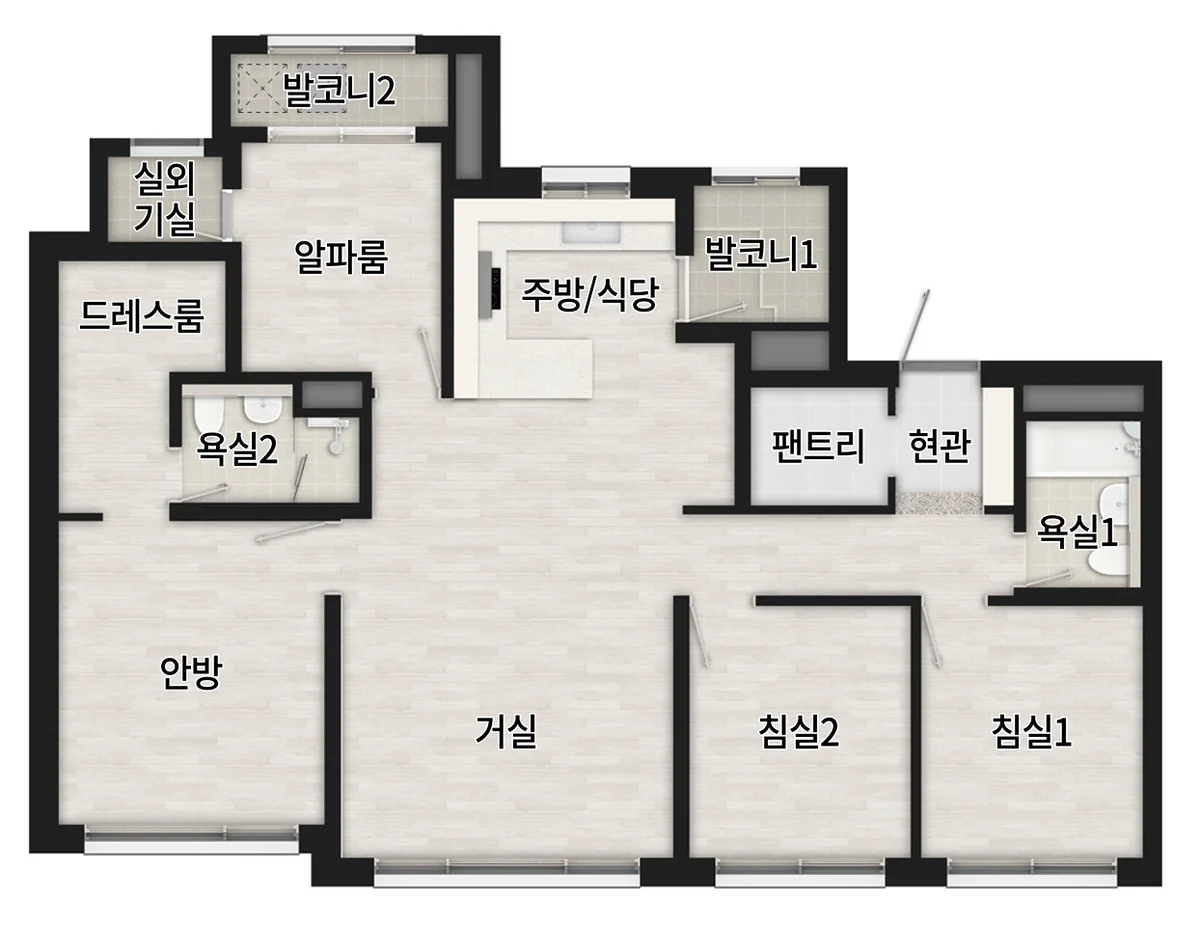 광명 시티프라디움 에듀하임 전용 84㎡A 평면도