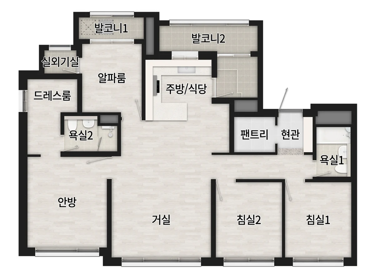 광명 시티프라디움 에듀하임 전용 84㎡B 평면도