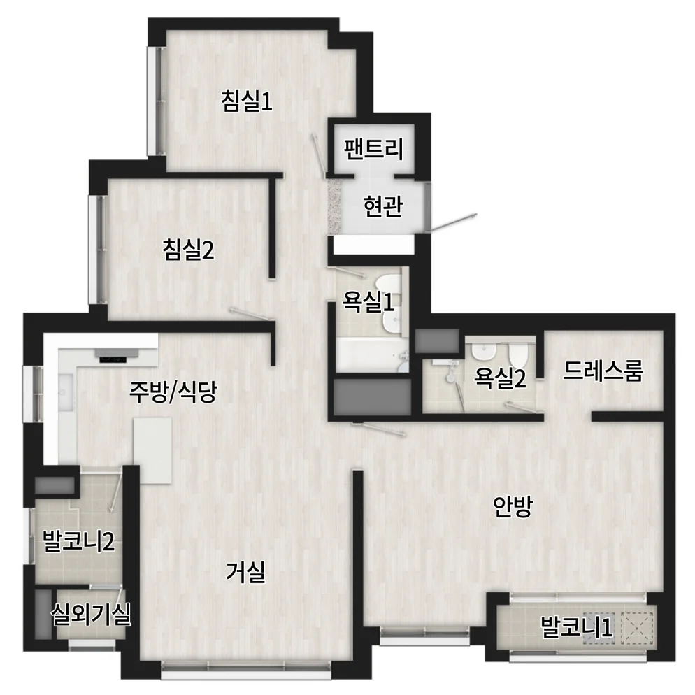 광명 시티프라디움 에듀하임 전용 84㎡E 평면도